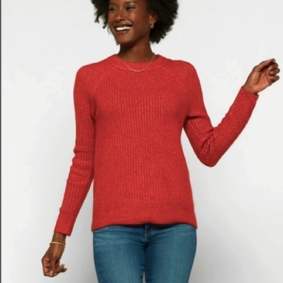 𝅺Vero Moda X Stitch Fix Leroya Crew Neck Pullover Sweater Burnt Orange NWT - Picture 3 of 13
